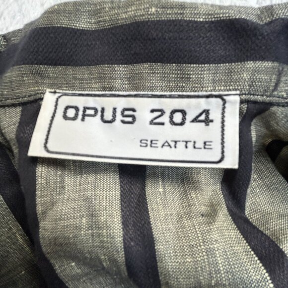 Opus 204 Seattle Vintage Striped Linen Long Coat Jacket Duster Robe Lagenlook - Picture 4 of 12